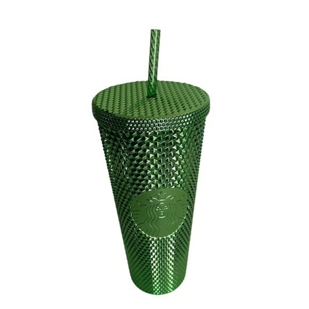STARBUCKS Jeweled Green 2023 Christmas holiday edition cold cup tumbler 24 oz